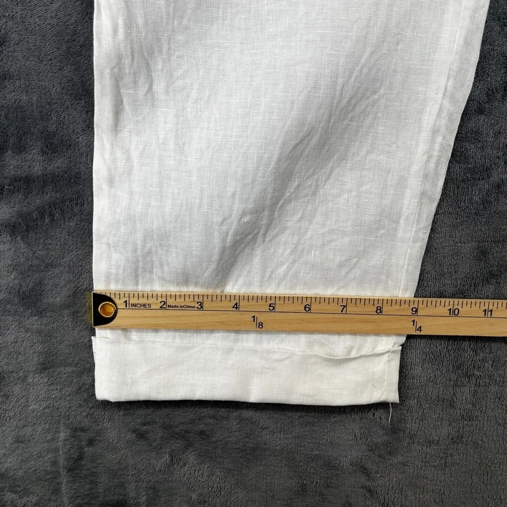 Vintage Enzo Tovare 100% Linen Chino Pants Men's 42x27 White Summer Lightweight